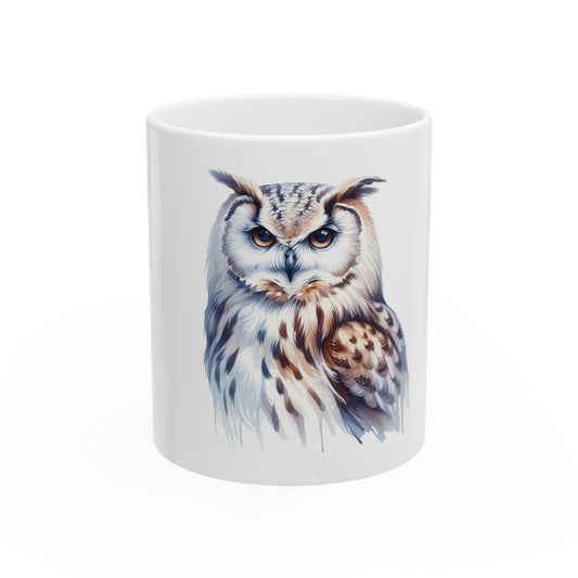 Watercolor Owl Adorable Ceramic Mug, 11oz