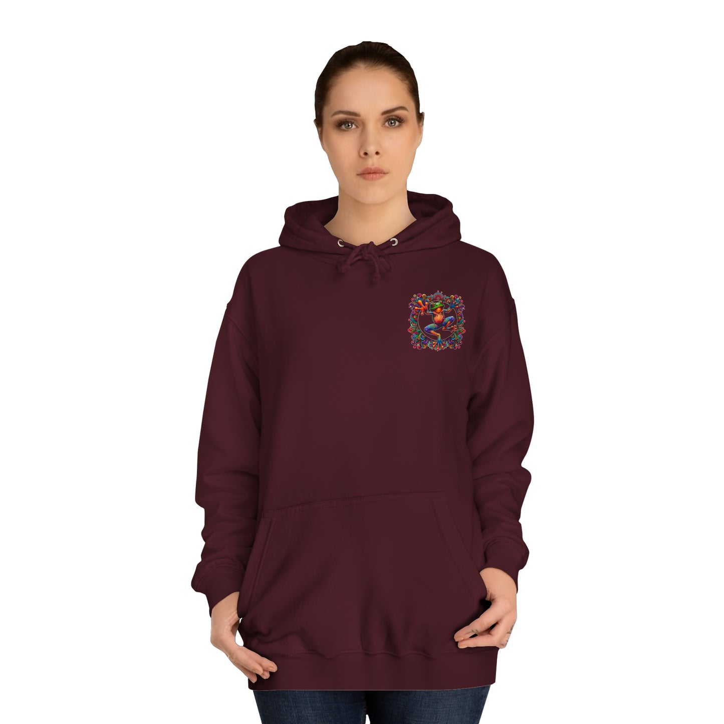 Unisex Trippy Frog College Hoodie