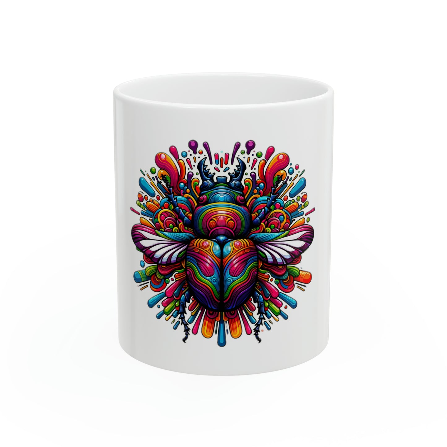 Trippy Beatle Ceramic Mug, 11oz