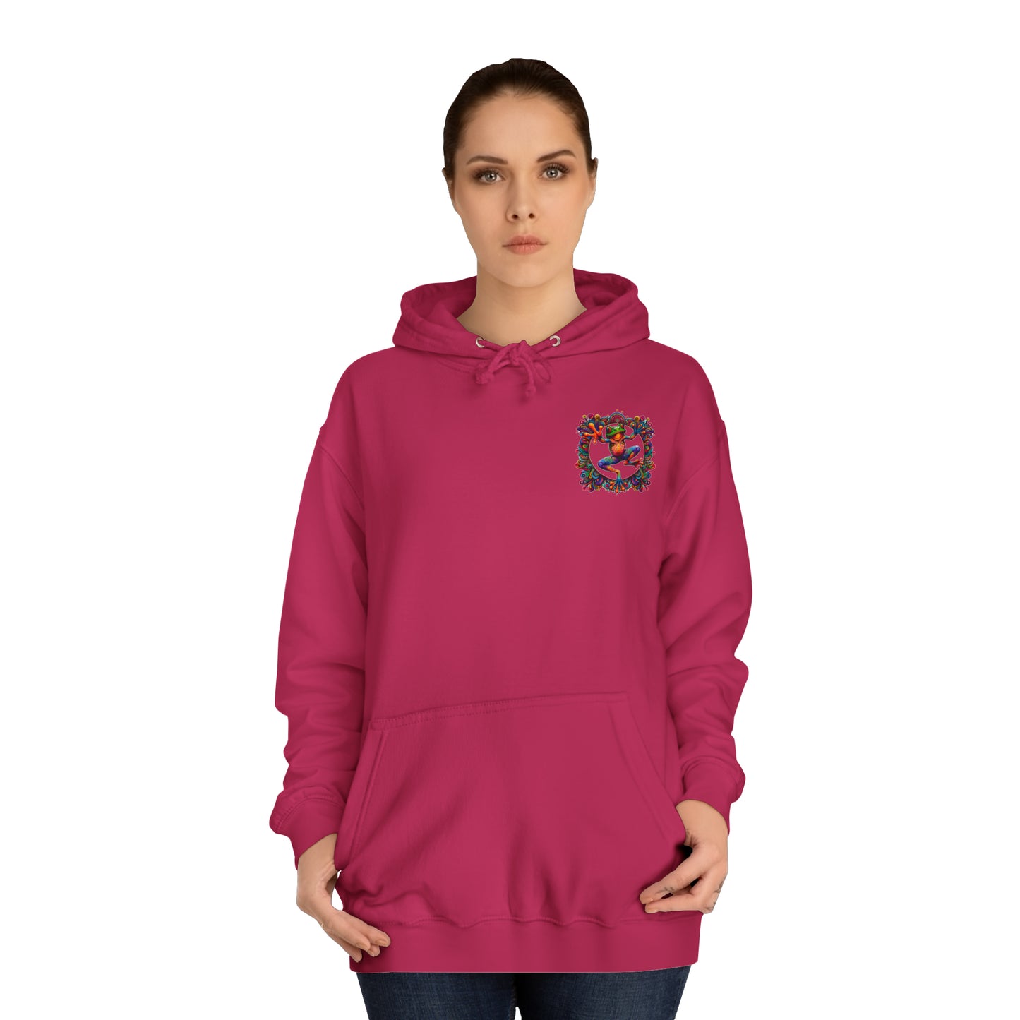 Unisex Trippy Frog College Hoodie