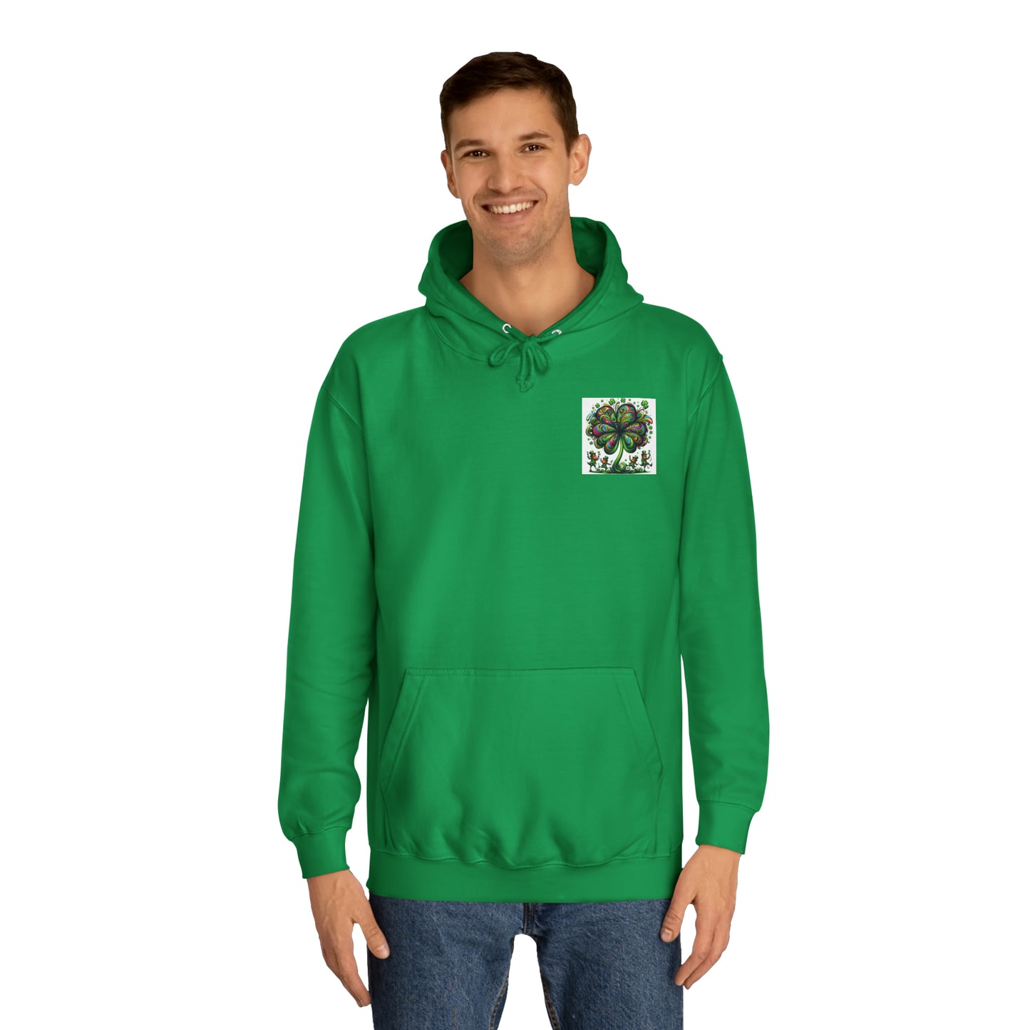 Saint Patrick's Day Trippy College Hoodie