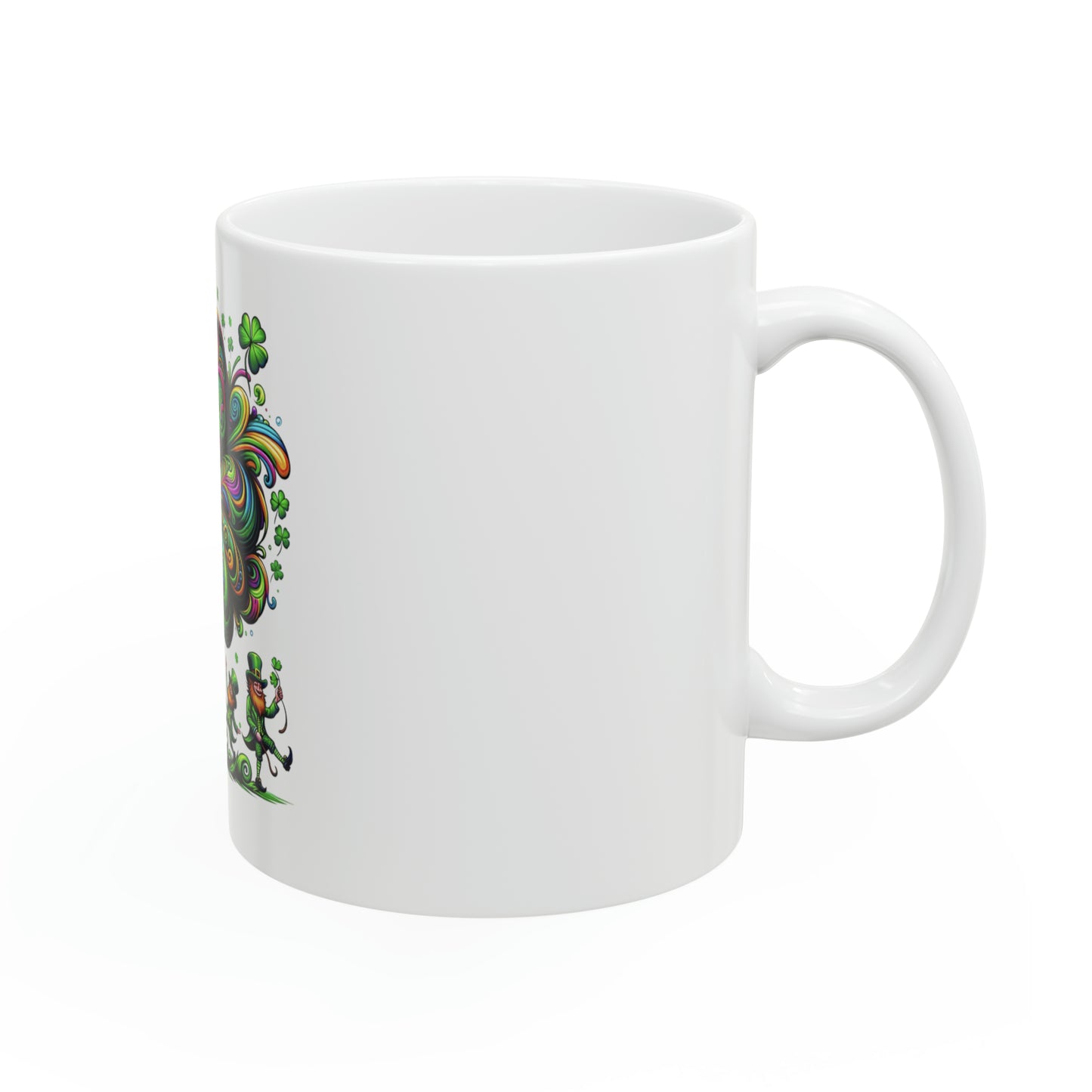 St. Patricks Day Trippy Ceramic Mug, 11oz