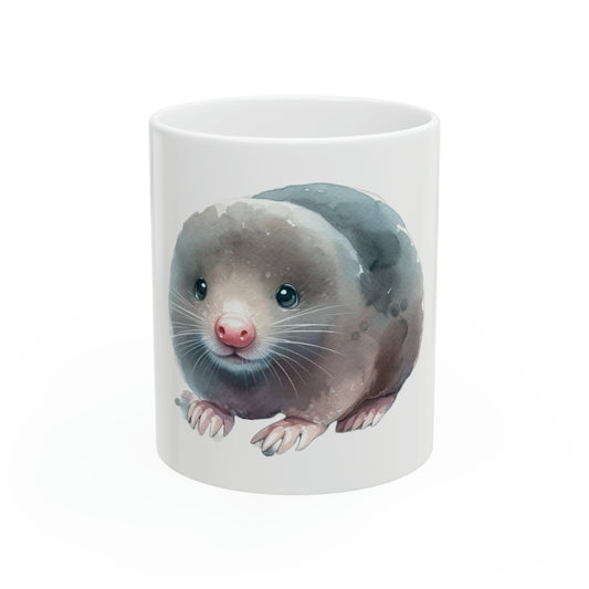 Watercolor Mole Adorable Ceramic Mug, 11oz