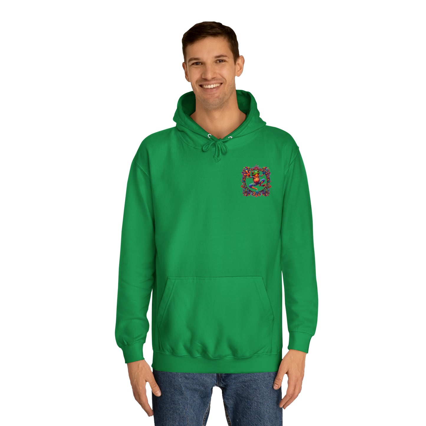 Unisex Trippy Frog College Hoodie